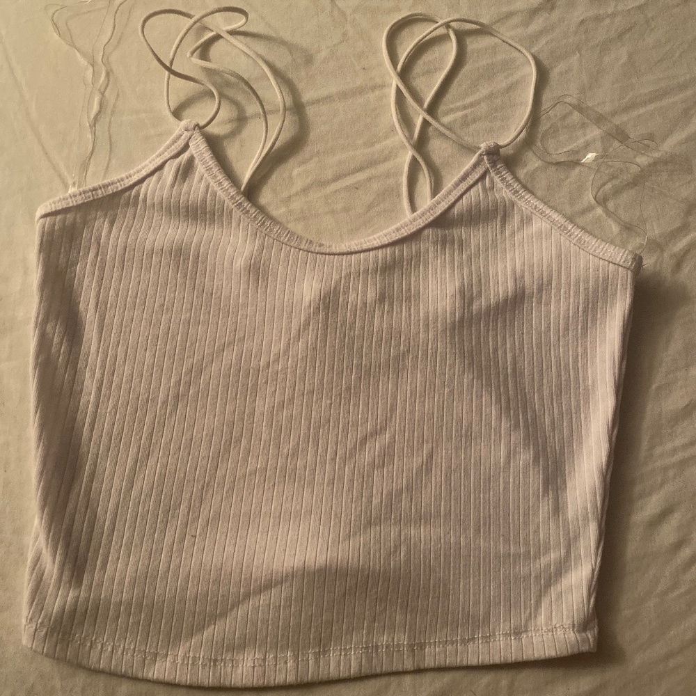 White strap tank top